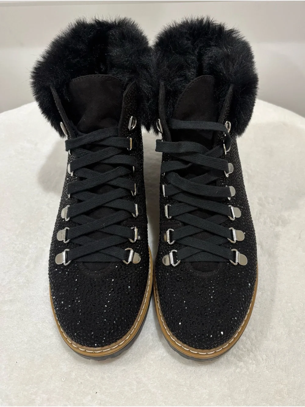 NEW ~ INC International Concepts Crystal Lace-Up Ankle Boots Size 8